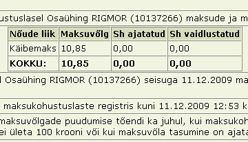 901 ringmor oü maksuvõlg ringmor oü maksuvõlg