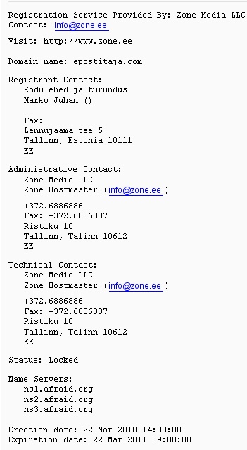 854 epostitaja.com overline kodulehed whois epostitaja.com overline kodulehed whois