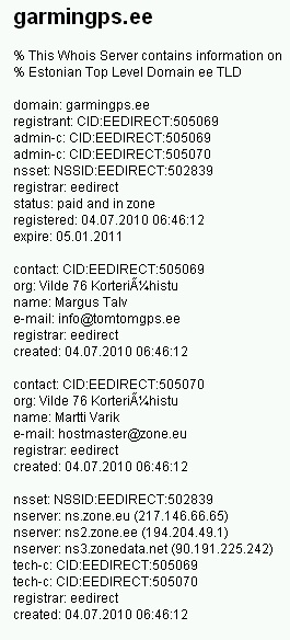 811 garmingps.ee whois info garmingps.ee whois info