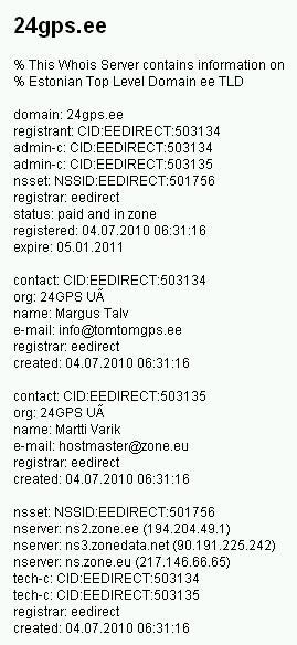 812 whois 24gps.ee kohta 24gps.ee whois