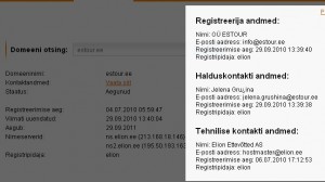 590 estour.ee whois info 5okt2011 estour.ee whois info