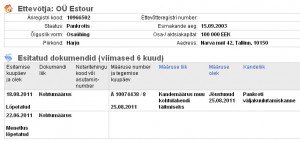 591 estour pankrotis 28aug2011 Estour OÜ pankroti välja kuulutamne 28.08.2011