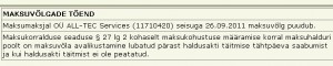 all-tec services OÜ maksuameti info