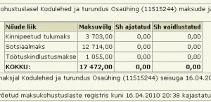 overline.ee ehk firma kodulehed ja turundus OÜ tasumata riigimaksud
