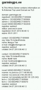 garmingps.ee whois info