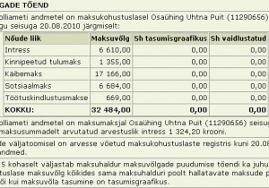 OÜ Uhtna puit tasumata maksud