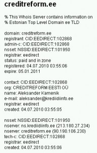 creditreform.ee whois krediidiinfo