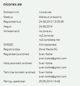 nicorex.ee-whois